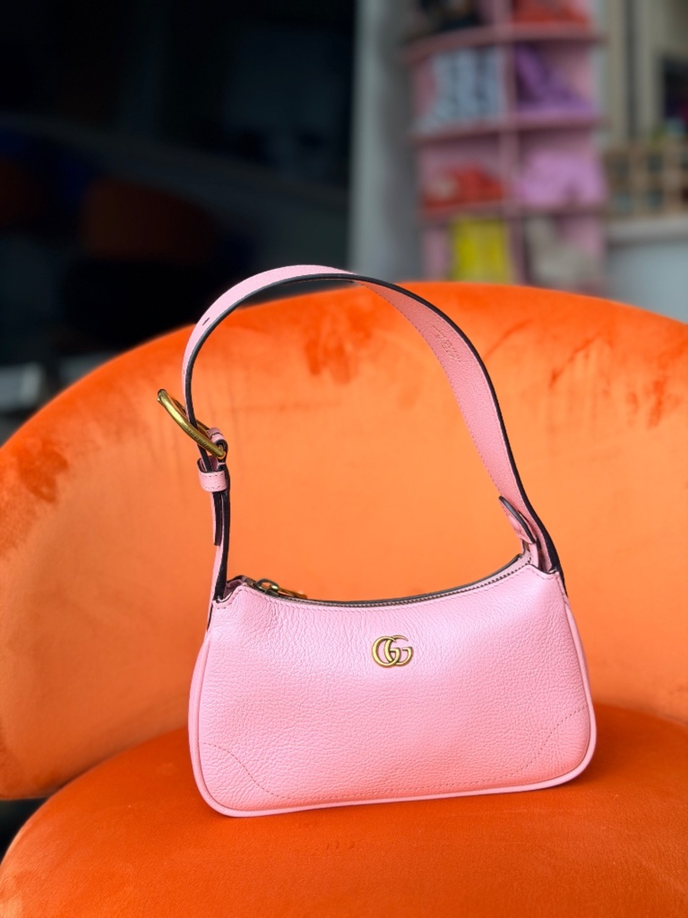 Gucci Mini Light Pink Goatskin Aphrodite Shoulder Bag - Picture 2 of 12